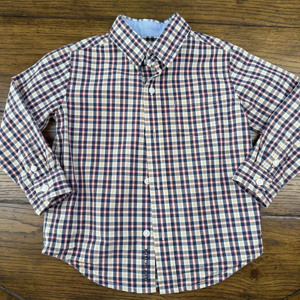 Janie and Jack Plaid Button Down